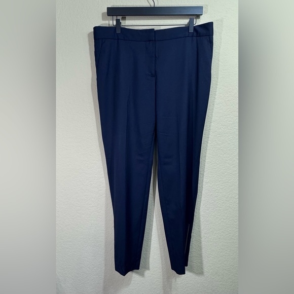 Stella McCartney Vivian Navy Wool Ankle Zip Pants Size 48/US 12-14 Cropped Slim - Picture 1 of 11